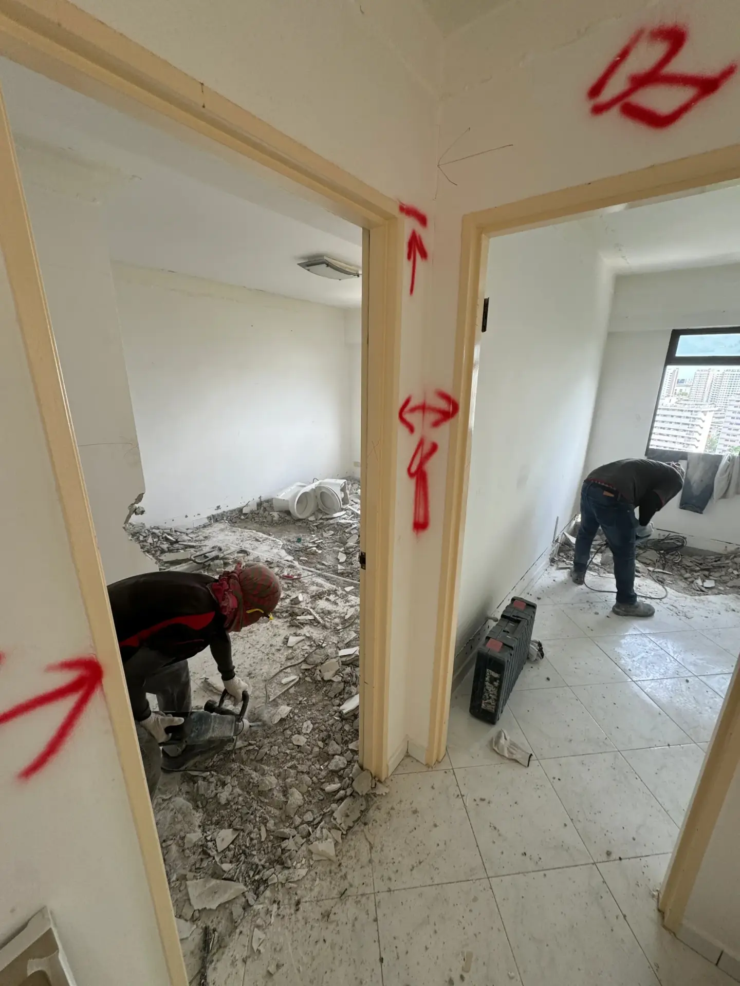 Demolition works in progress
